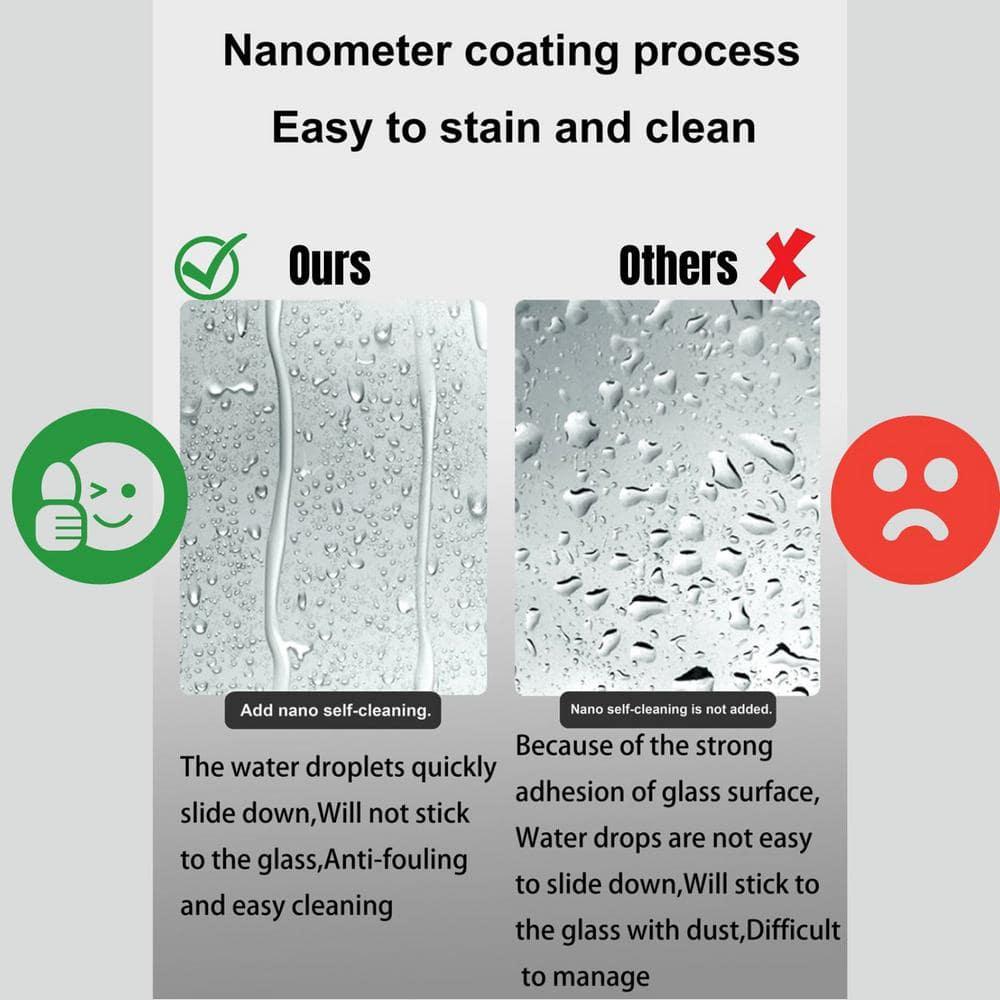 36 in.W - 72 in.H Pivot Shower Door with Clear Glass and Stainless Steel Handle