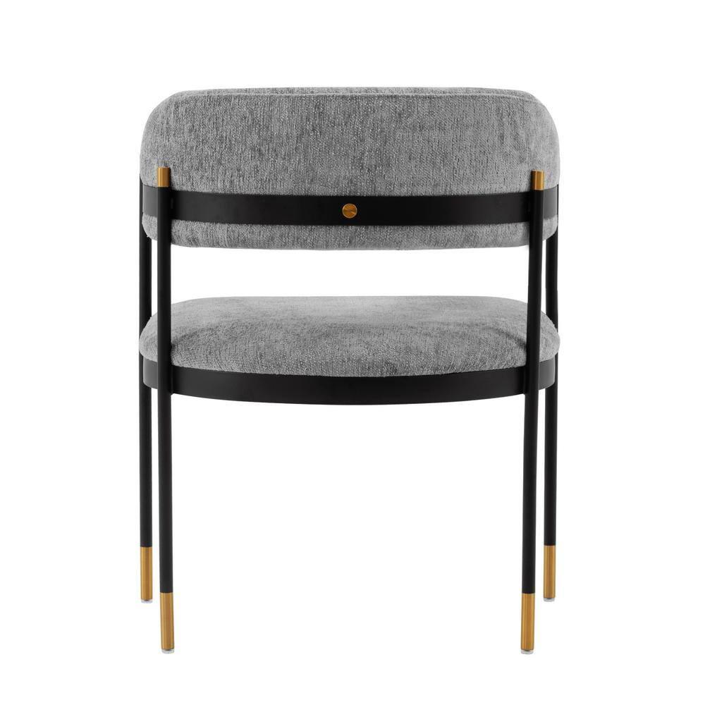 Set of 2 Lia Modern Boucle Dining Armchairs with Brushed Gold Accents - Manhattan Comfort