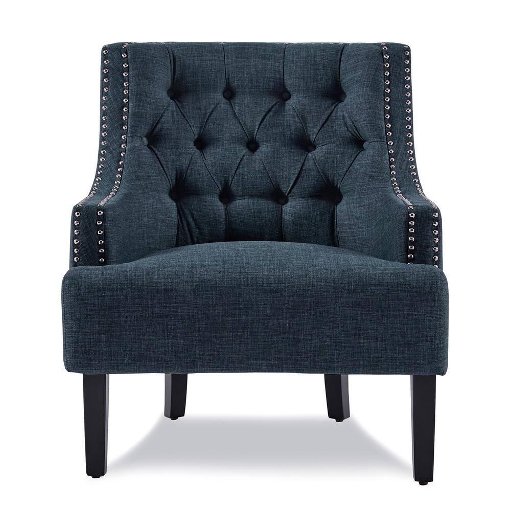 Lexicon Charisma Upholstered Accent Chair in Indigo