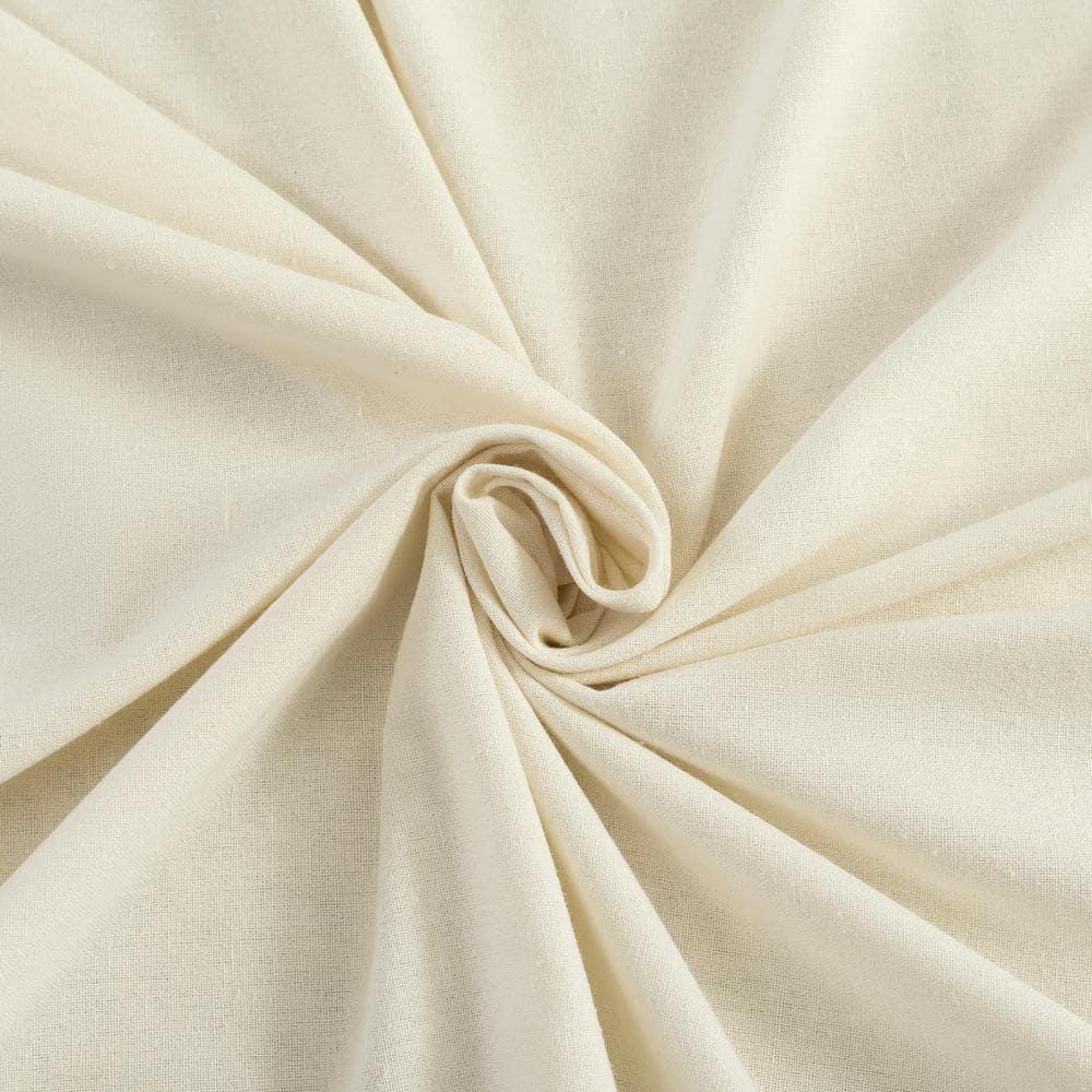 40"x63" Archaeo Light Filtering Cotton Blend Button Tab Top Curtain Panel Cream: Transitional Off-White Curtain