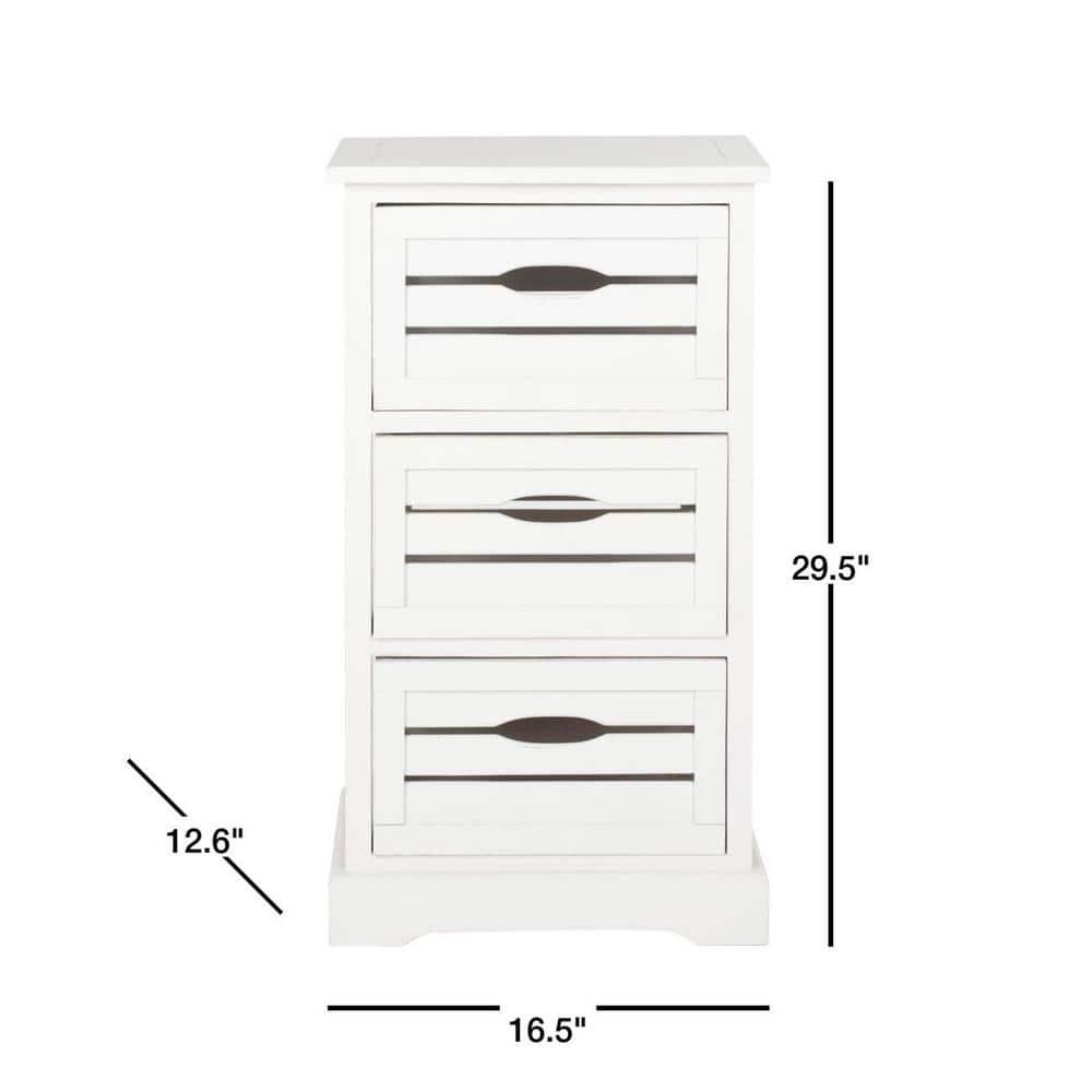 Samara 3 Drawer Cabinet - AMH5713 - Distressed Cream - Safavieh Couture