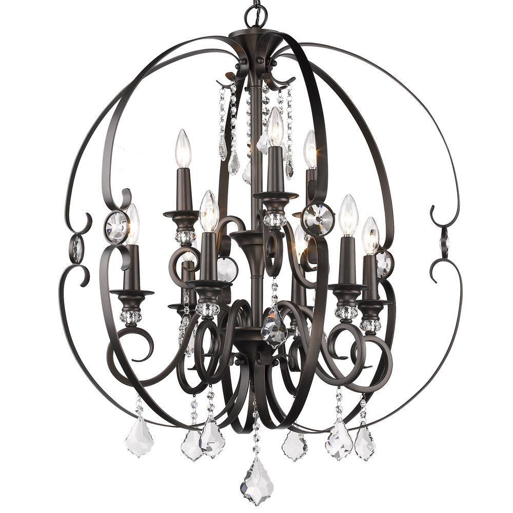 Ella 2 Tier - 9 Light Chandelier in Brushed Etruscan Bronze