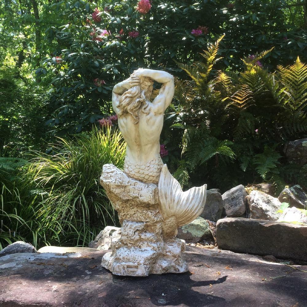 HomeStyles Life's a Beach Sexy Merman Mermaid on Coastal Rock Statue
