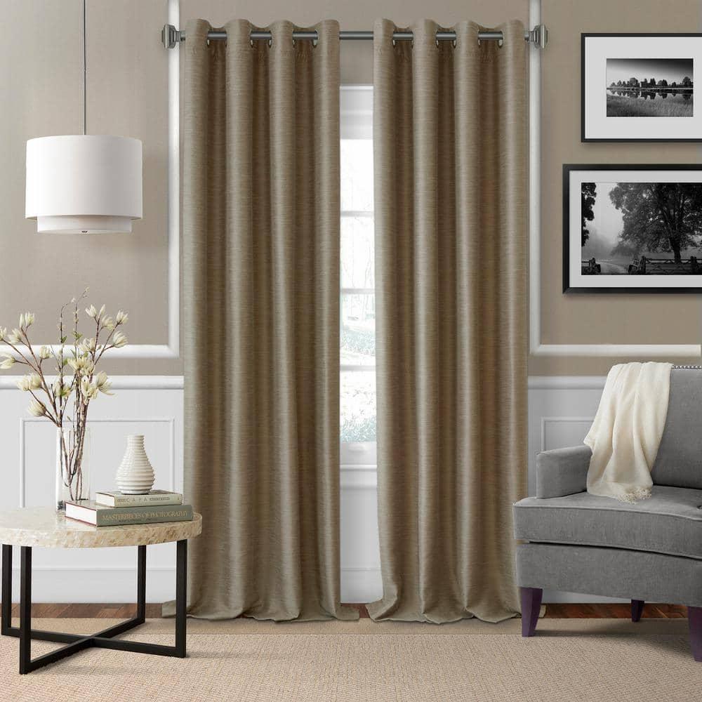 Florence 1" Window Drapery Single Curtain Rod with Stacked Square Finial - 86"-120" - Pewter - Elrene Home Fashions