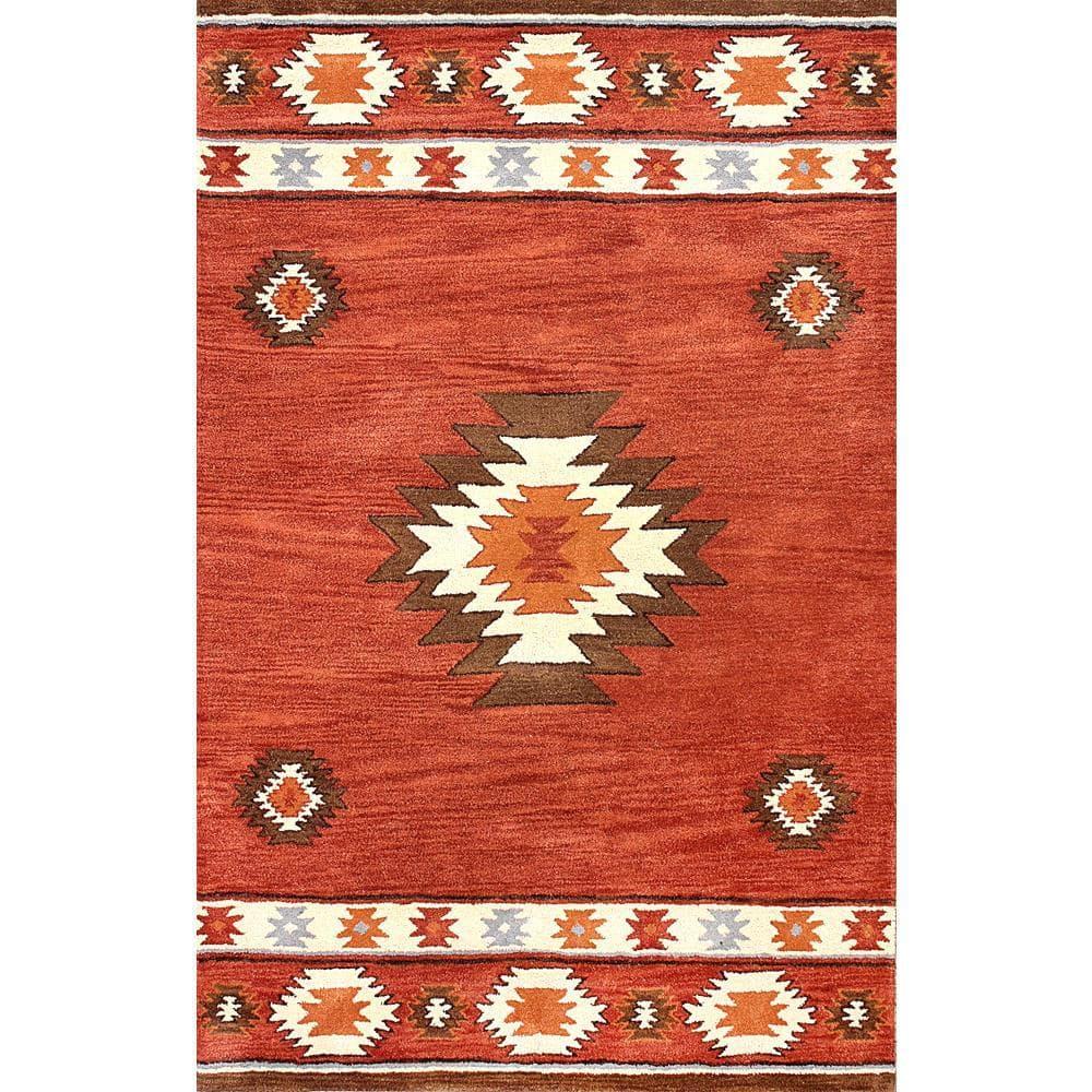 2'x3' Hand Tufted Shyla Accent Rug Orange - nuLOOM: Wool, Geometric, Bohemian, Medium Pile, Indoor Use