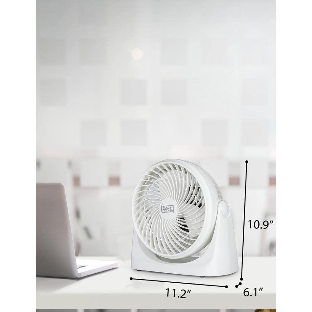 BLACK+DECKER BLACK+DECKER Turbo Desk Fan – Electric Portable 7 Inch Table Fan with Adjustable Tilt, White