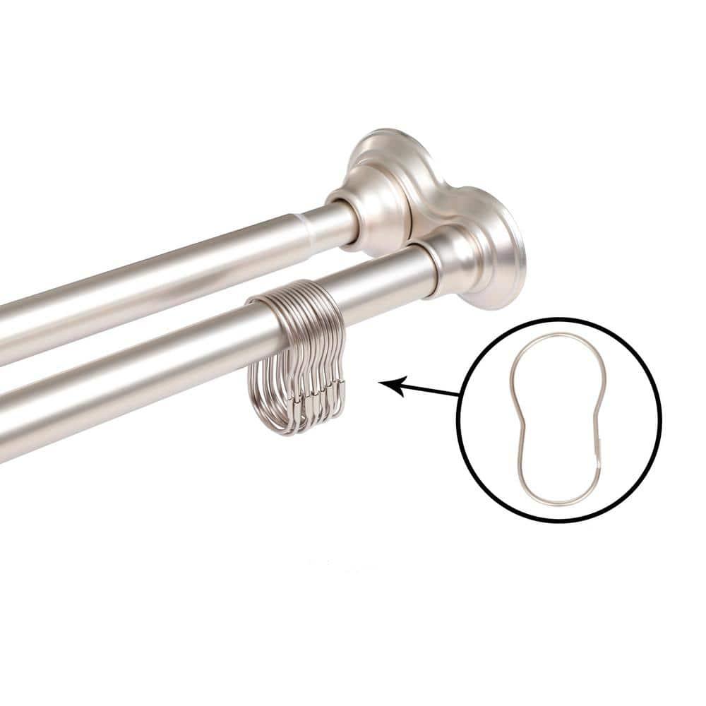 72'' Straight Tension Shower Curtain Rod & Hook Set