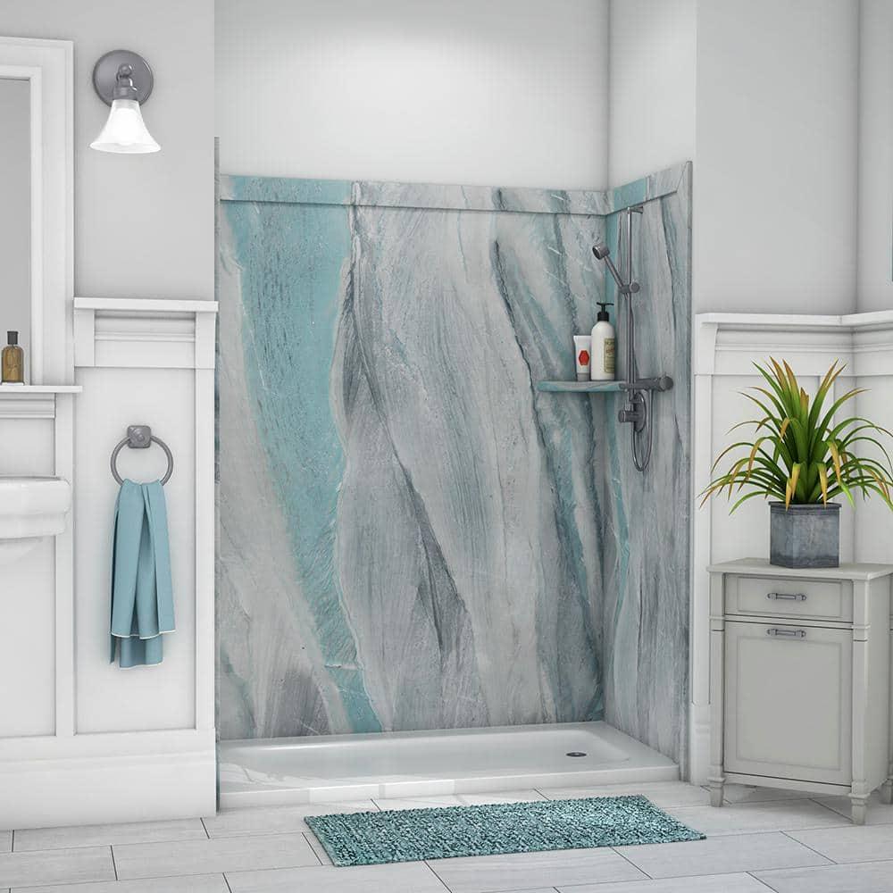 FlexStone Adaptable 60"W x 60"D x 80"H Alcove Shower Surround