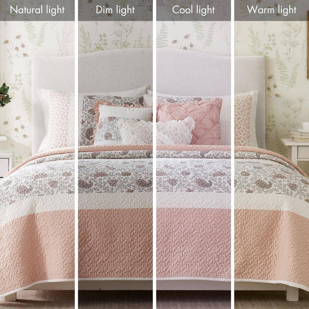 Madison Park Dawn 6 Piece Cotton Percale Quilt Set with Throw Pillows