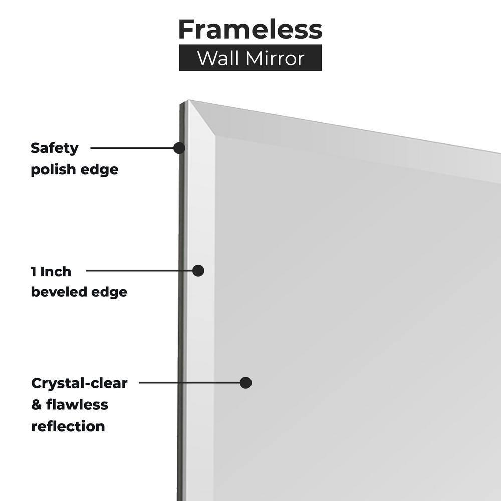 Fab Glass and Mirror Frameless Square Beveled Wall Mirror