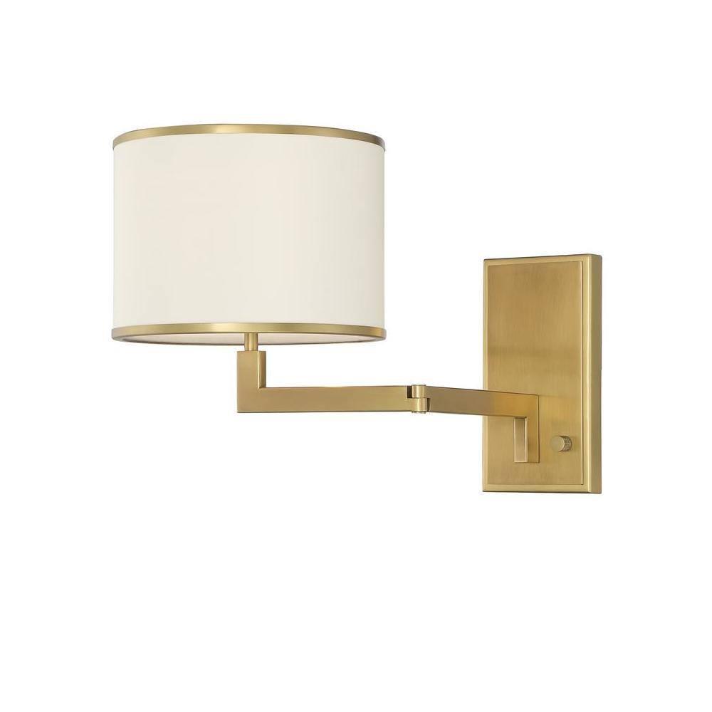 Crystorama Lighting Madison 1 - Light Swing Arm Lamp in  Aged Brass