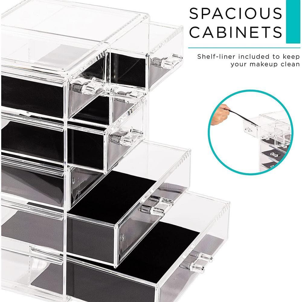 Sorbus Sorbus 7 Drawers Acrylic Makeup and Jewelry Cosmetics Organizer with Mesh Padding in Black