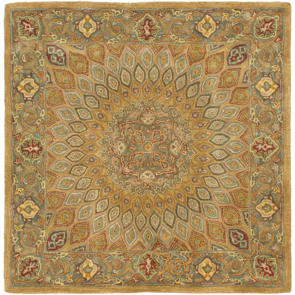 Heritage HG914 Hand Tufted Area Rug - Light Brown/Grey - 4'x4' - Safavieh.