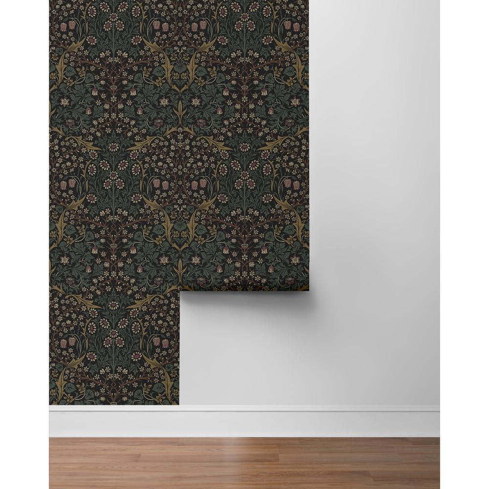 NextWall  Victorian Garden Floral Peel and Stick Wallpaper 20.9 in. W x 18 ft. L - Blacksmith & Cliffside