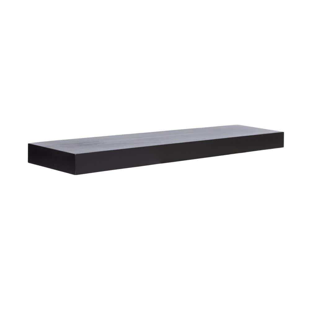 Kate & Laurel All Things Decor 36"x8" Havlock Wood Floating Shelf Black