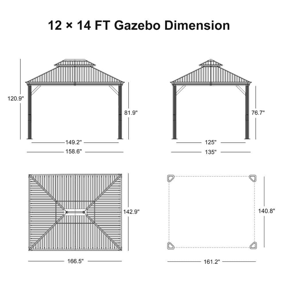 Purple Leaf Metal Patio Gazebo