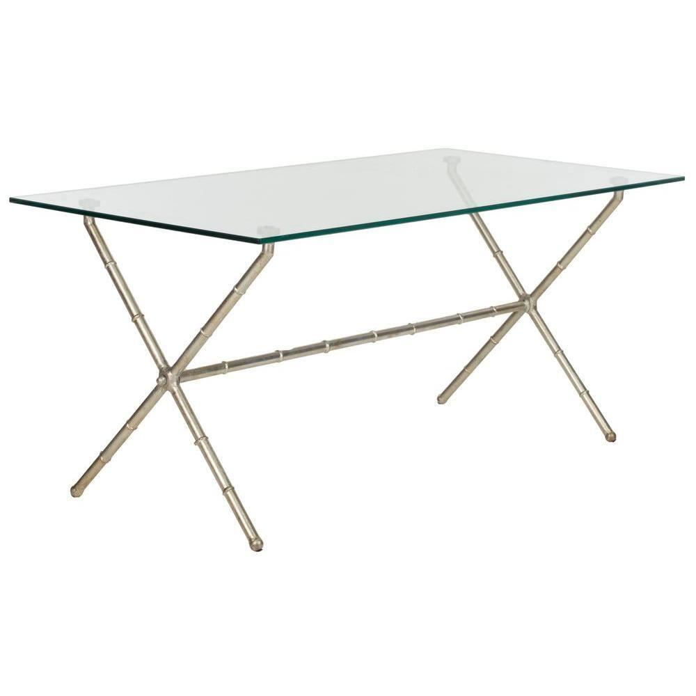 Brogen Coffee Table - Silver/Clear Glass - Safavieh
