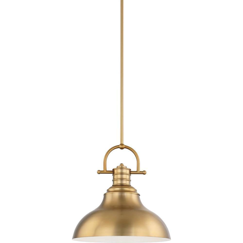 Volume Lighting  1-Light  LED Restoration Brass Downrod Pendant l - Restoration Brass