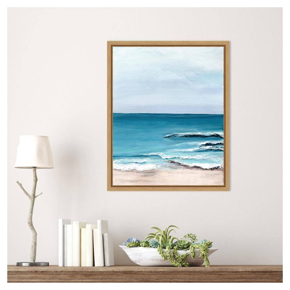 Amanti Art 16"x20" Oceanside View I by Marcy Chapman Framed Canvas Wall Art Print
