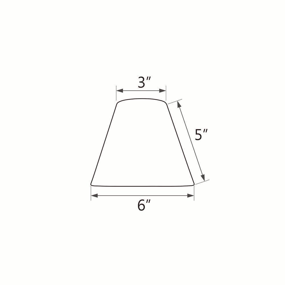 Aspen Creative 32115-6 Small Hardback Empire Shape Chandelier Clip-On Lamp Shade Set (6 Pack), Transitional Design in Off White, 6" bottom width (3" x 6" x 5")