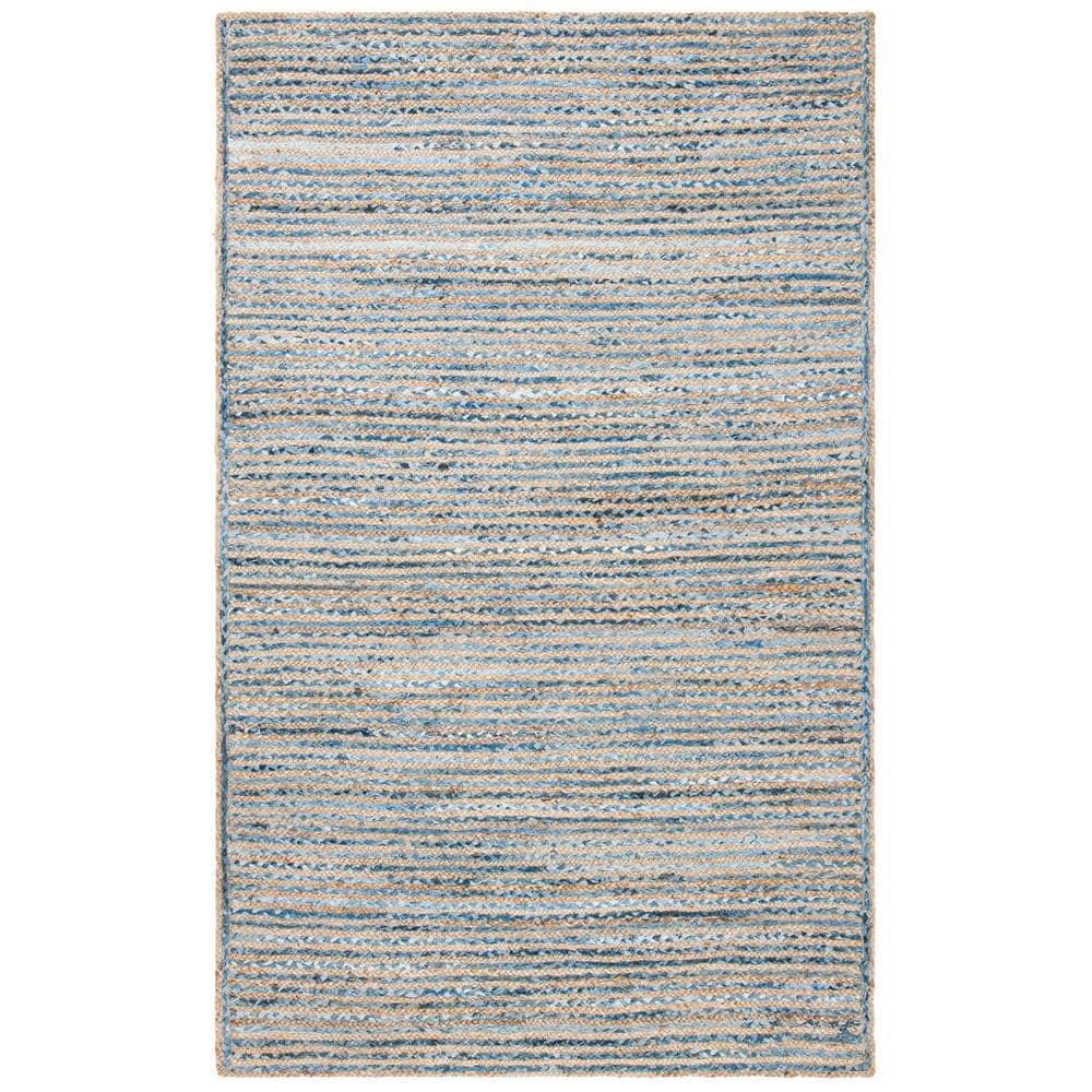 Cape Cod CAP250 Hand Woven Area Rug - Natural/Blue - 6'x9' - Safavieh.