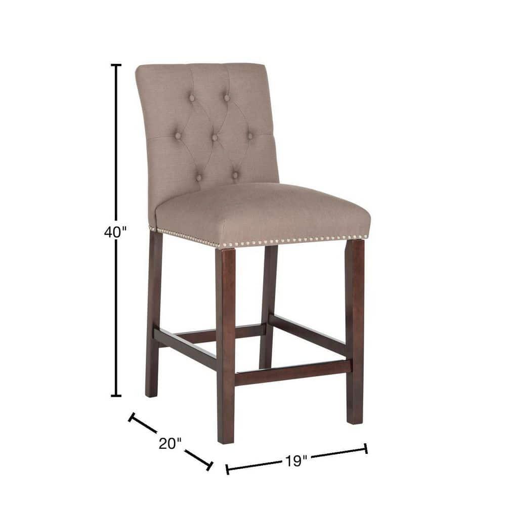 Norah Counter Stool (Set of 2) - FOX6209 - Dark Taupe - Safavieh Couture
