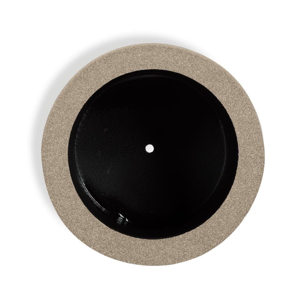 PolyStone Planters Round 19-in H x Brown Mixed/Composite Outdoor Planter