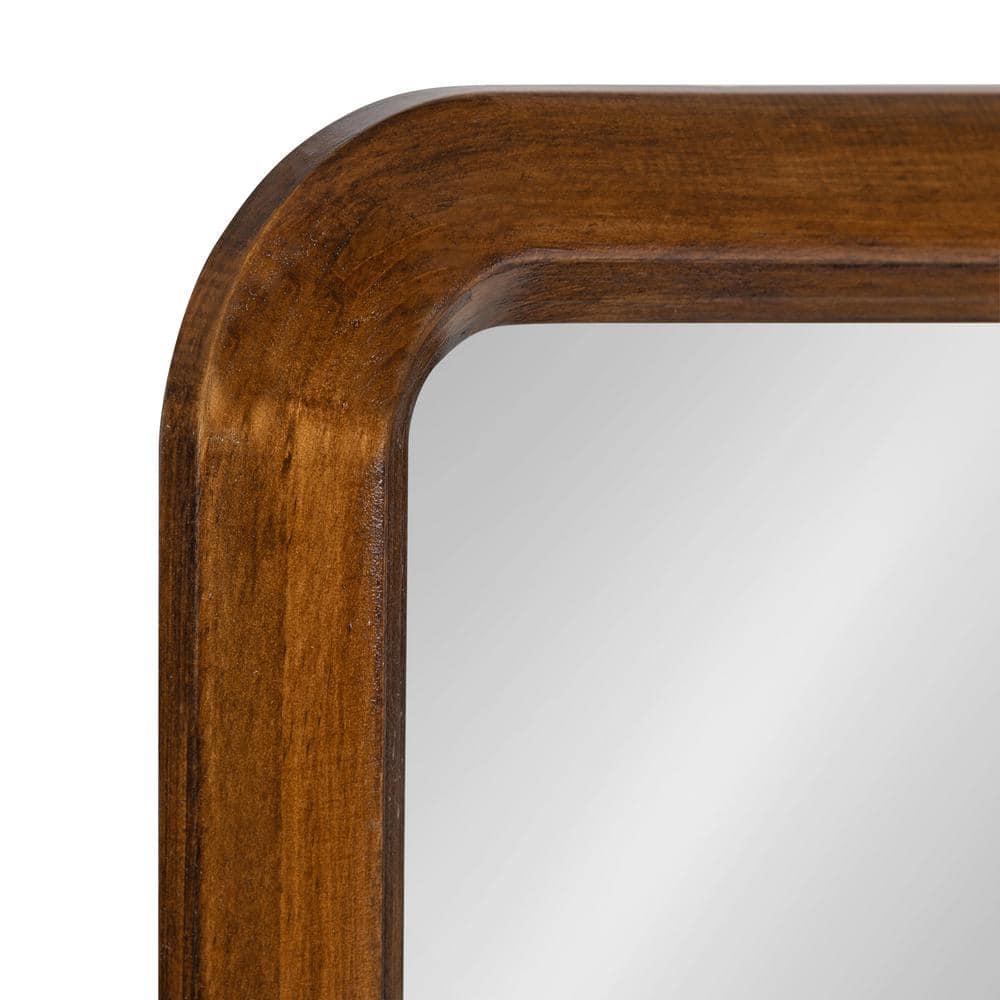 16" x 48" Pao Full Length Wall Mirror Walnut Brown - Kate & Laurel All Things Decor