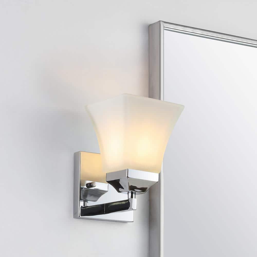 Staunton Chrome Polished 7.75" LED Vanity Light with Frosted Glass Shade
