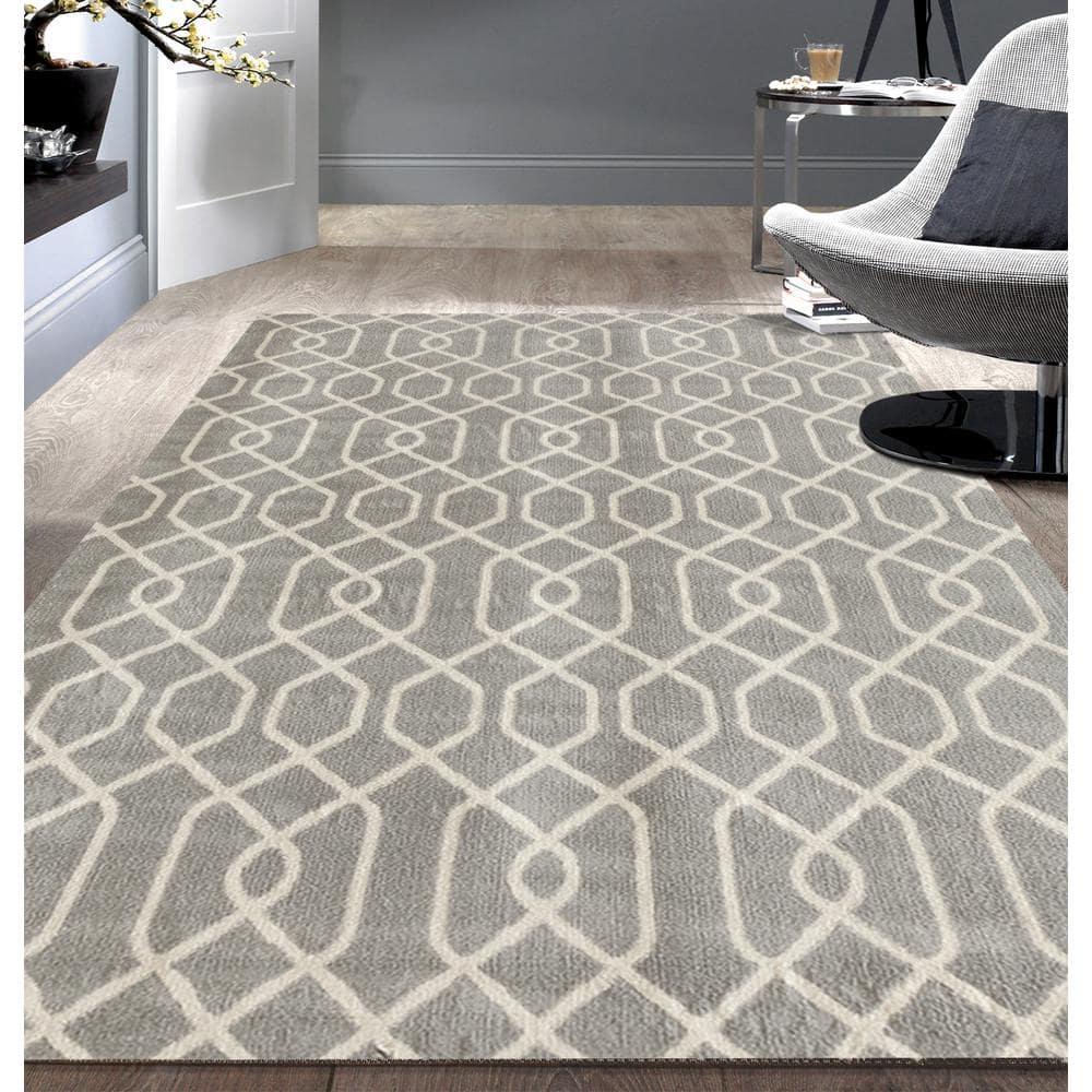 World Rug Gallery  Modern Trellis Pattern Area Rug Brown 5' x 7' 5' x 8', 6' Runner Indoor Living Room, Bedroom, Dining Room Rectangle Modern &