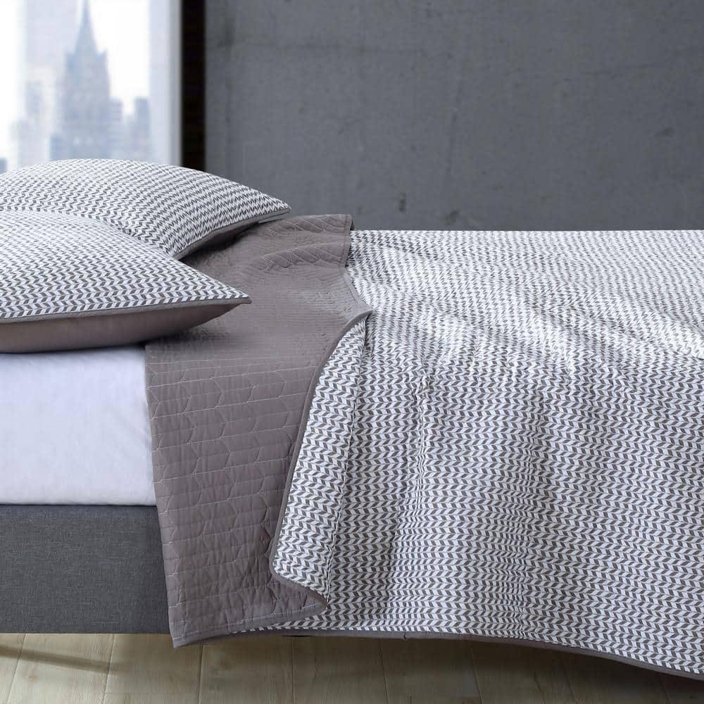 City Scene 3-Piece Langdon Quilt Set in Mink