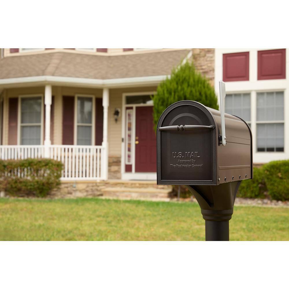 Architectural Mailboxes Elevado Galvanized Steel Mailbox Post, 7517RZ-10, Rubbed Bronze