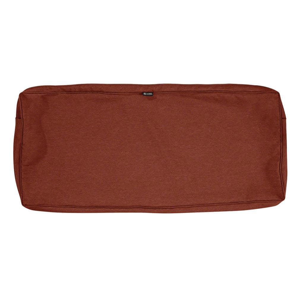 Classic Accessories Montlake FadeSafe Water-Repellent 48 x 18 x 3 Inch Outdoor Bench Cushion, Heather Henna