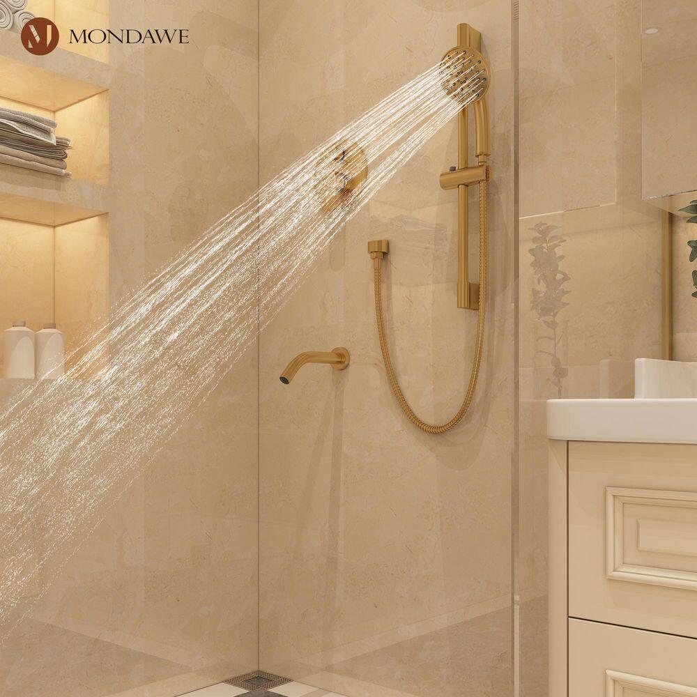 mondawe Calliope Wall Mounted 3 Function Retro Shower System with 3 Setting Handheld MD-A3815-BG3