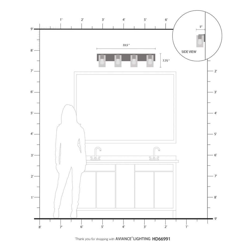 Livex Lighting Zurich 4 - Light Vanity in  Brushed Nickel