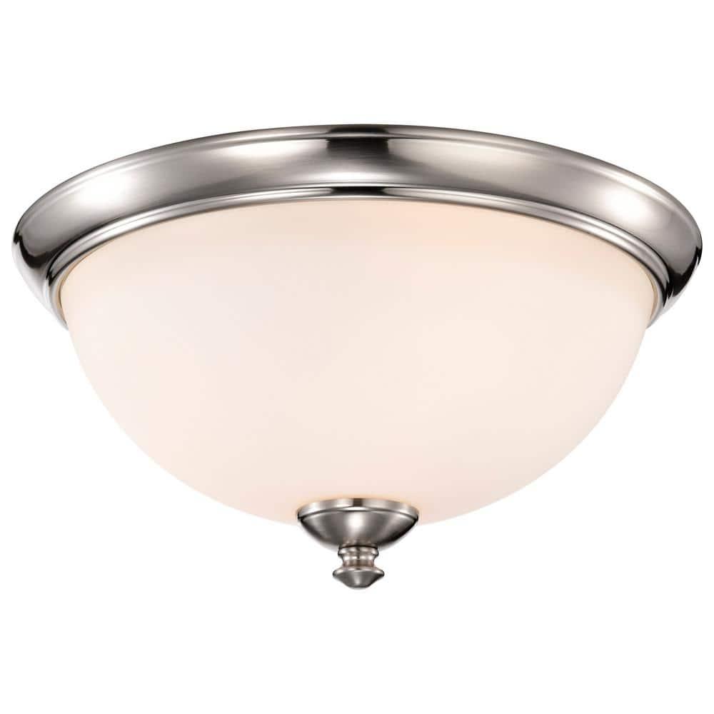 Elegant Patton 15'' Brushed Nickel 3-Light Flush Mount