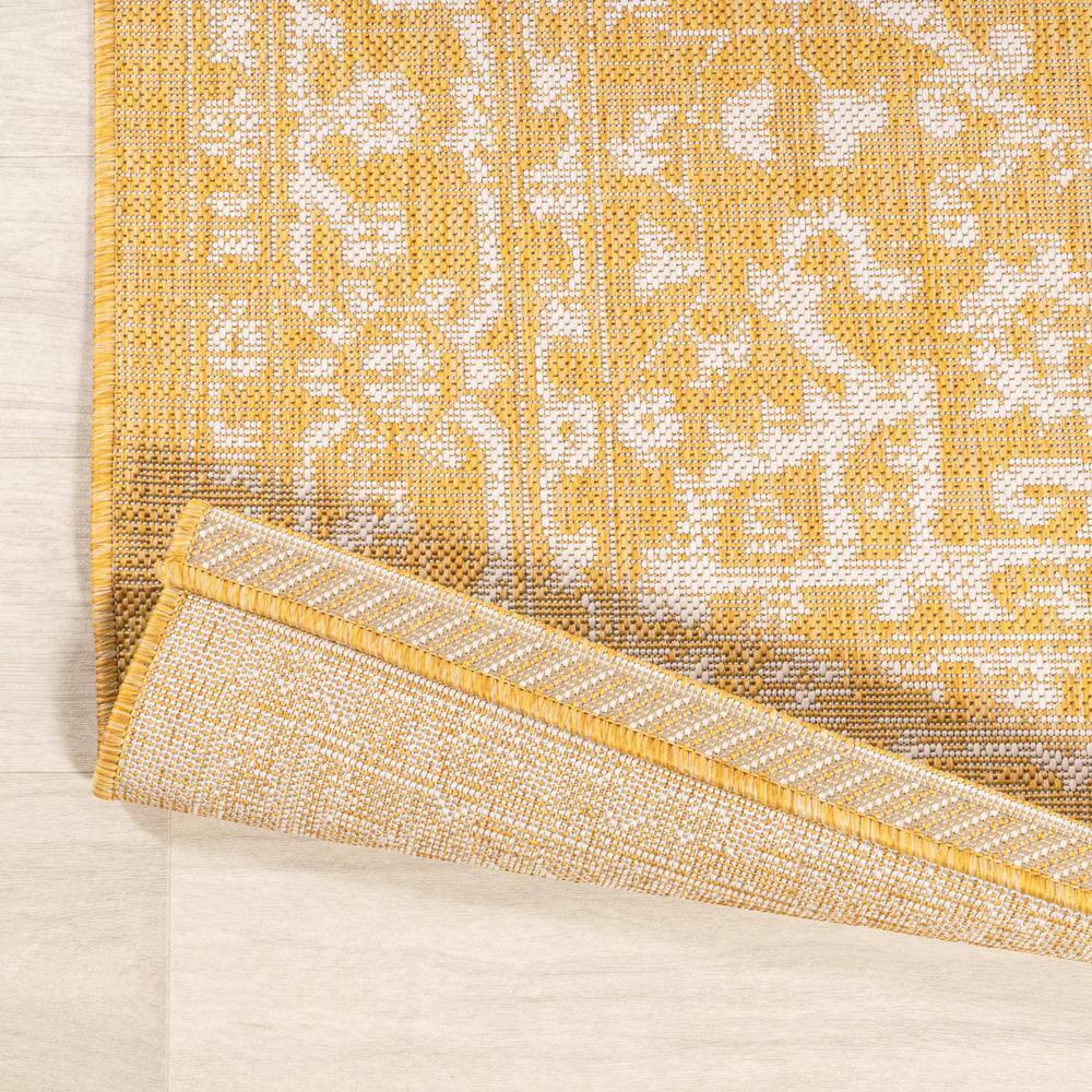 5' x 8' Malta Bohemian Medallion Textured Weave Indoor/Outdoor Area Rug, Yellow/Cream - JONATHAN Y