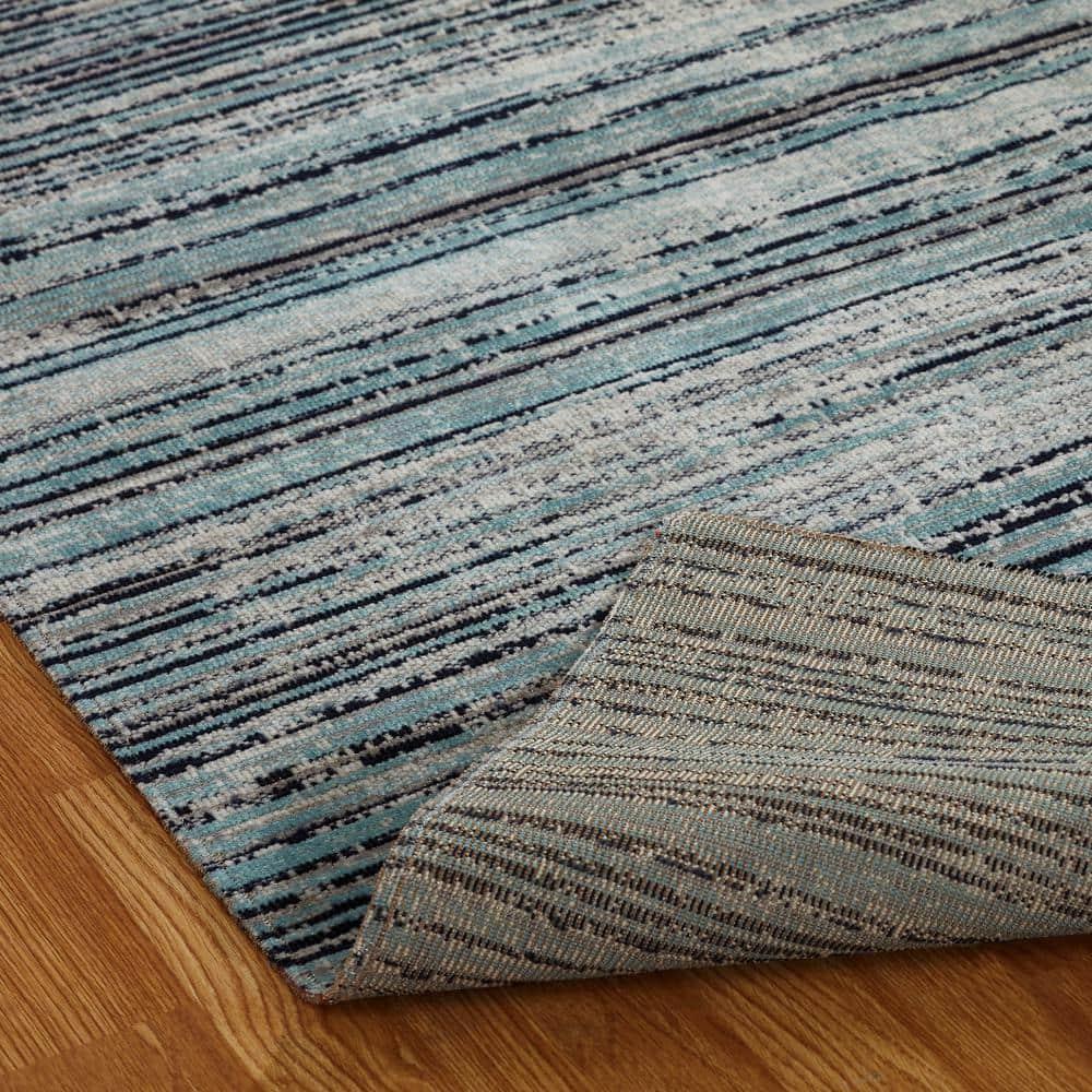 Aqua Strie 2 ft. x 3 ft. Indoor/Outdoor Area Rug