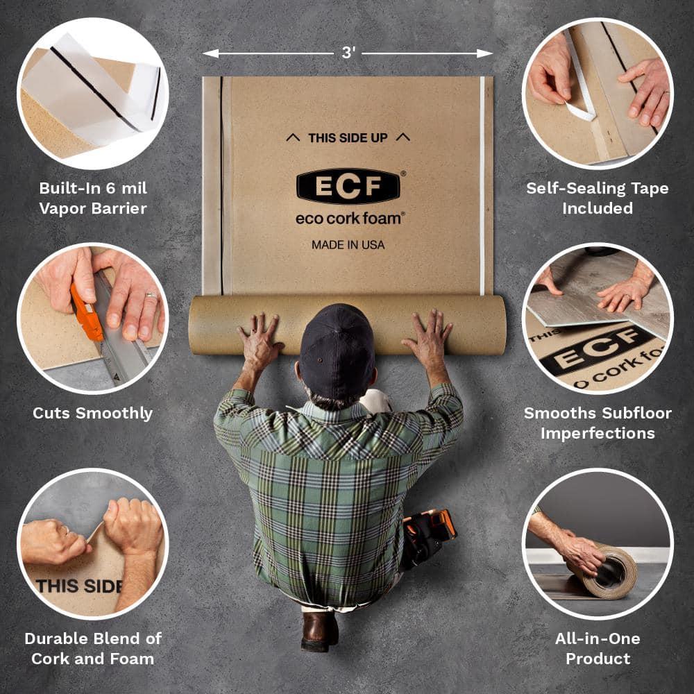 Eco Cork Foam Cork Underlayment Roll (300 sq.ft./roll)