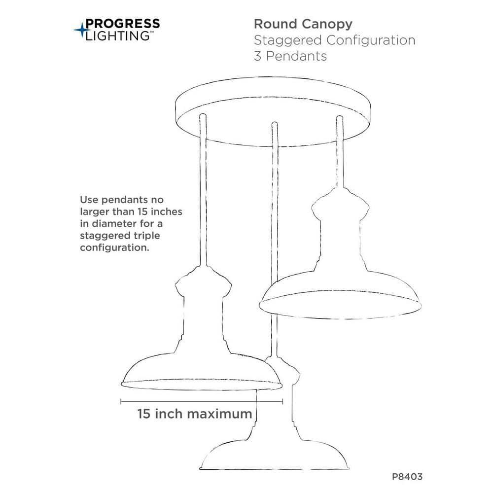 Canopy Kit 15-1/2-Inch Round For Up To 3 Pendants