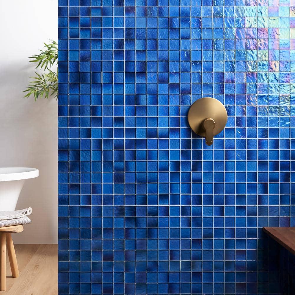 Speckle 11.73" x 11.73" Iridescent 2" Squares Glass Mosaic Wall Tile (0.95 Sq. Ft. / Sheet)