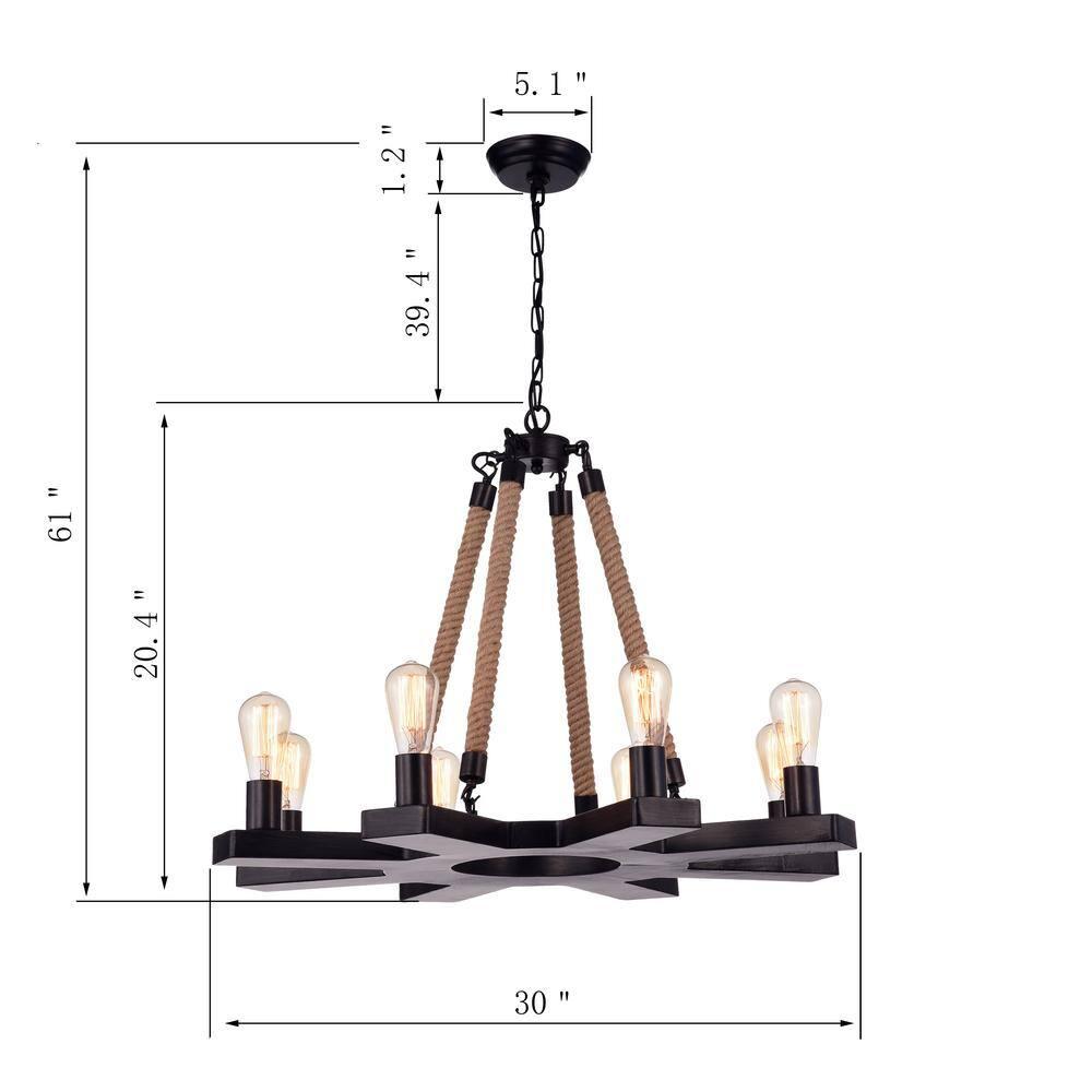 Hong Kong Best New Zhu Yuan Lighting Co. Lalveri 8-Light Candle Style Wagon Wheel Chandelier