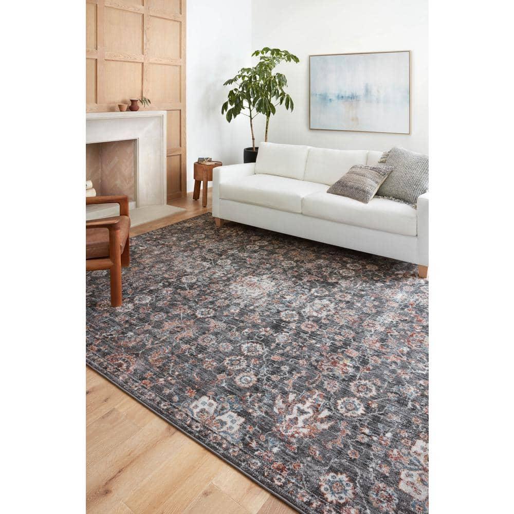 Loloi II Cassandra Collection CSN-03 Charcoal / Rust Oriental Area Rug 5'-3" x 7'-9"