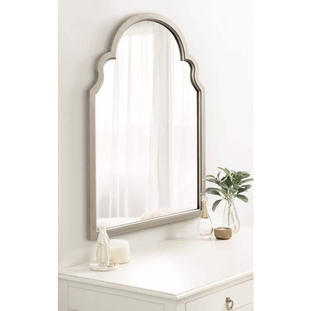 Kate and Laurel Hogan MDF Arch Mirror, 24x36, Silver