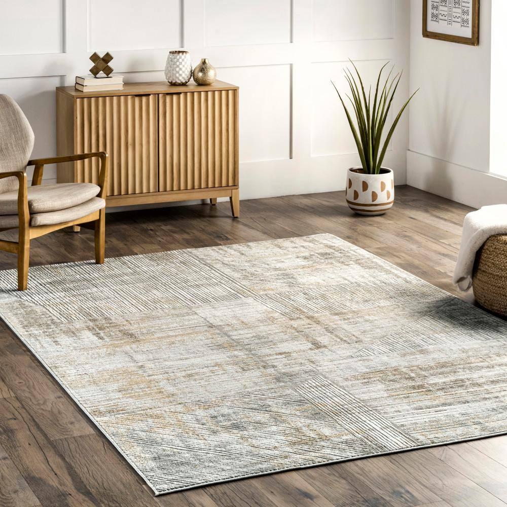 Nuloom Helene Abstract 5x8 Indoor Area Rug for Living Room Bedroom Dining Room Kitchen, Beige/Ivory