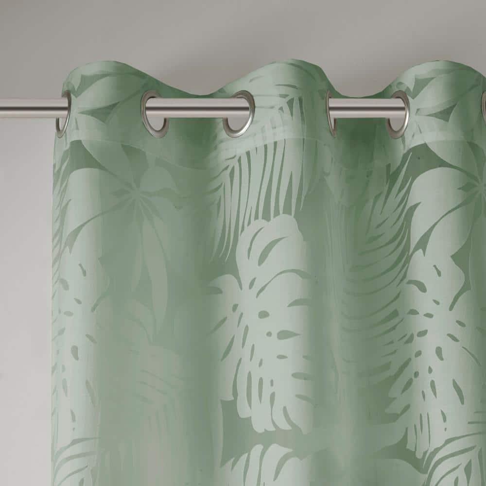 Madison Park Leilani Palm Leaf Burnout Window Sheer