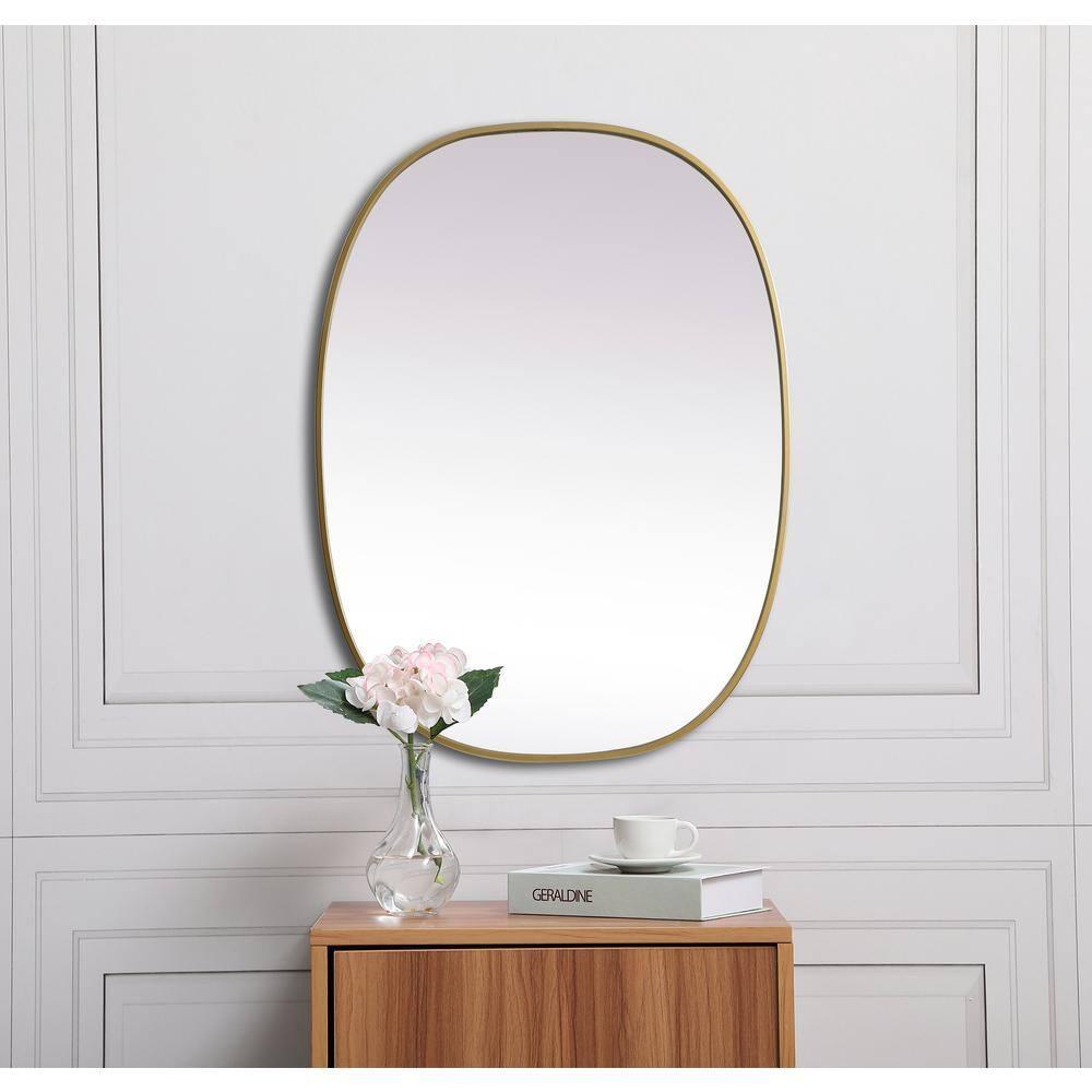 Sabine Metal Curved Oval Wall Mirror