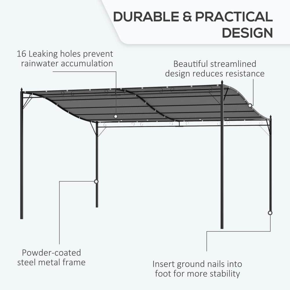 Outsunny 13 Ft.W x 10 Ft. D Canvas Pergola with Canopy
