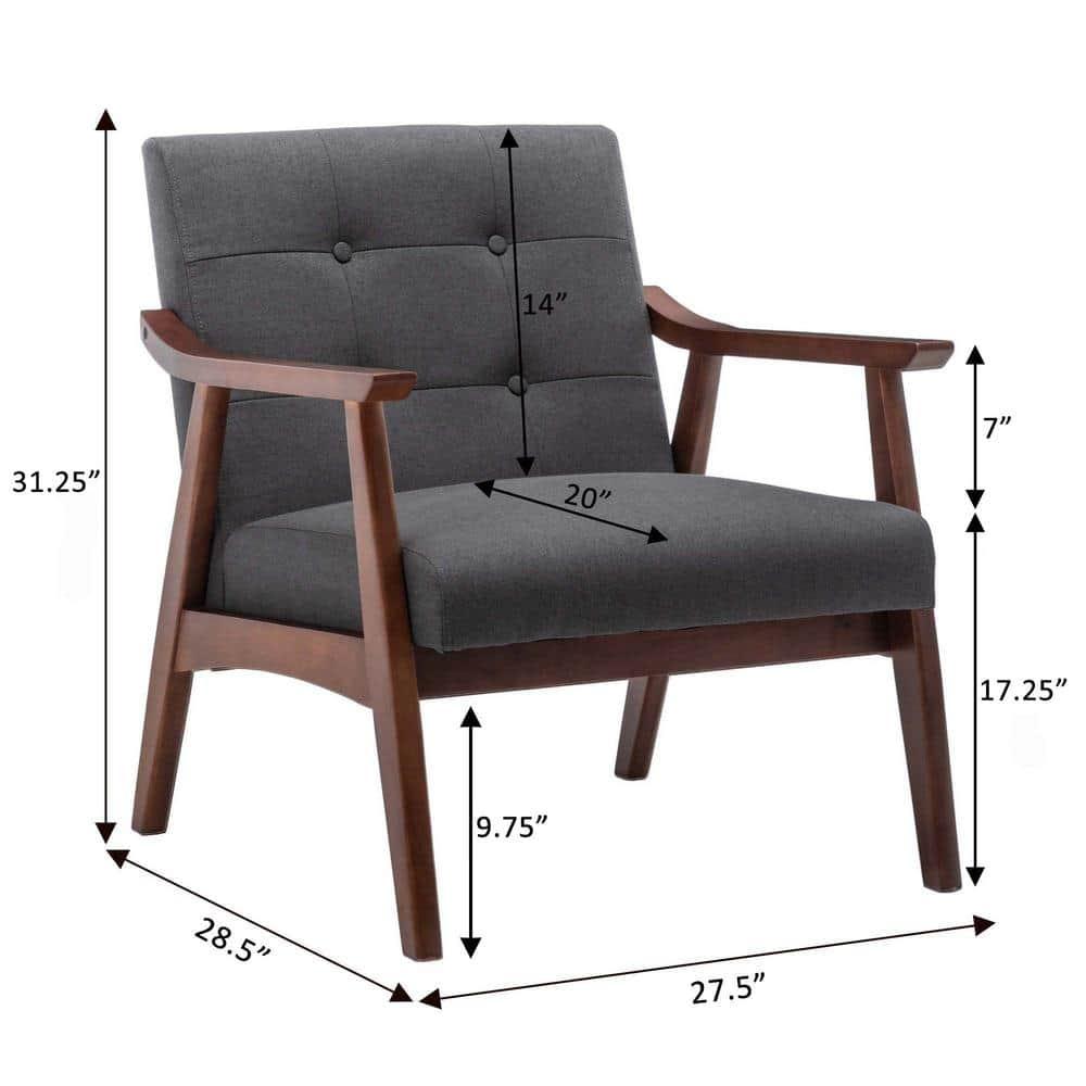 Convenience Concepts Take a Seat Natalie Accent Chair, Dark Gray Fabric/Espresso, All Ages