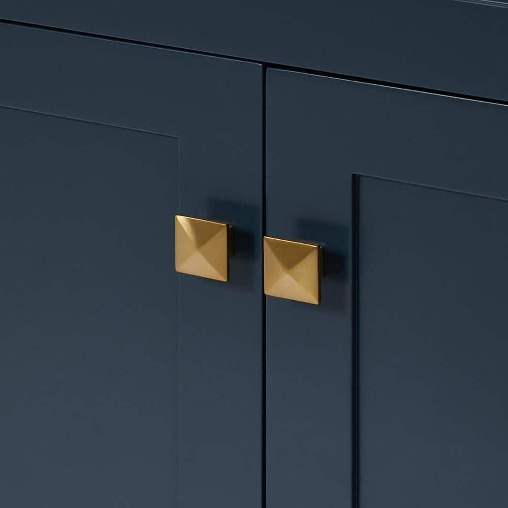 Ariel Hamlet 72 In. Double Sink Base Cabinet In Midnight Blue